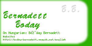 bernadett boday business card